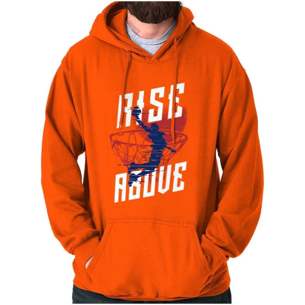 imageBrisco Brands Rise Above Basketball Slam Dunk Hoodie Hooded Sweatshirt MenOrange