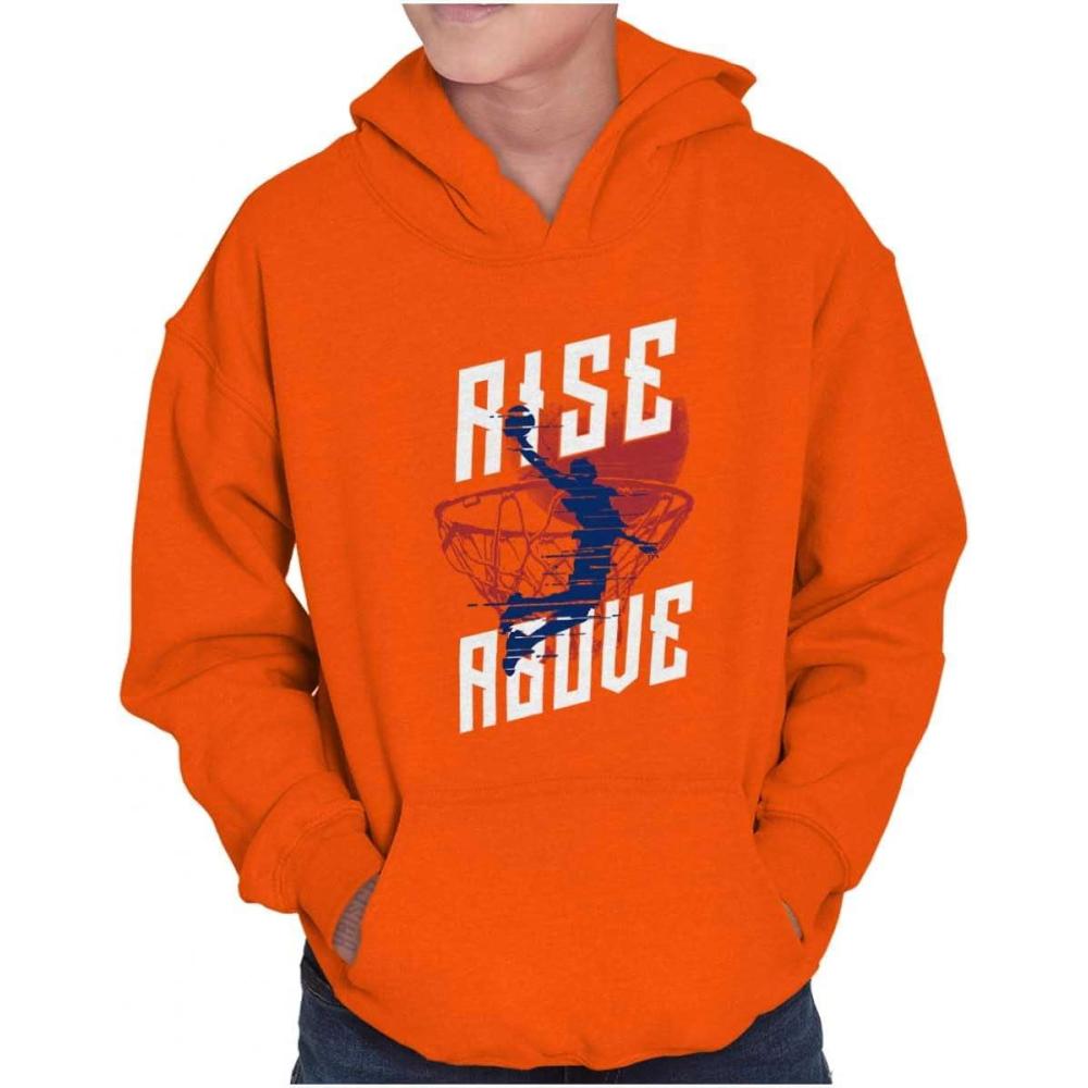 imageBrisco Brands Rise Above Basketball Slam Dunk Kids Hoodie Sweatshirt BoysOrange