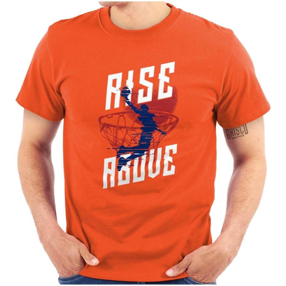 imageBrisco Brands Rise Above Basketball Slam Dunk Mens Graphic T Shirt TeesOrange