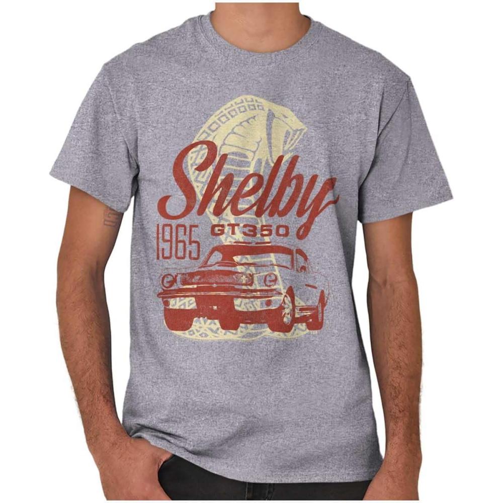 imageBrisco Brands Shelby Motors GT 350 Muscle Car Graphic T Shirt Men or WomenSport Grey