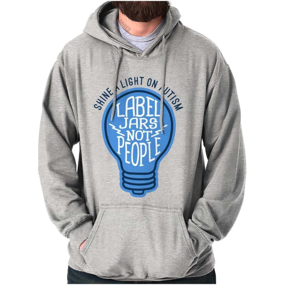 imageBrisco Brands Shine a Light on Autism Bulb Symbol Hoodie Sweatshirt Women MenSport Grey