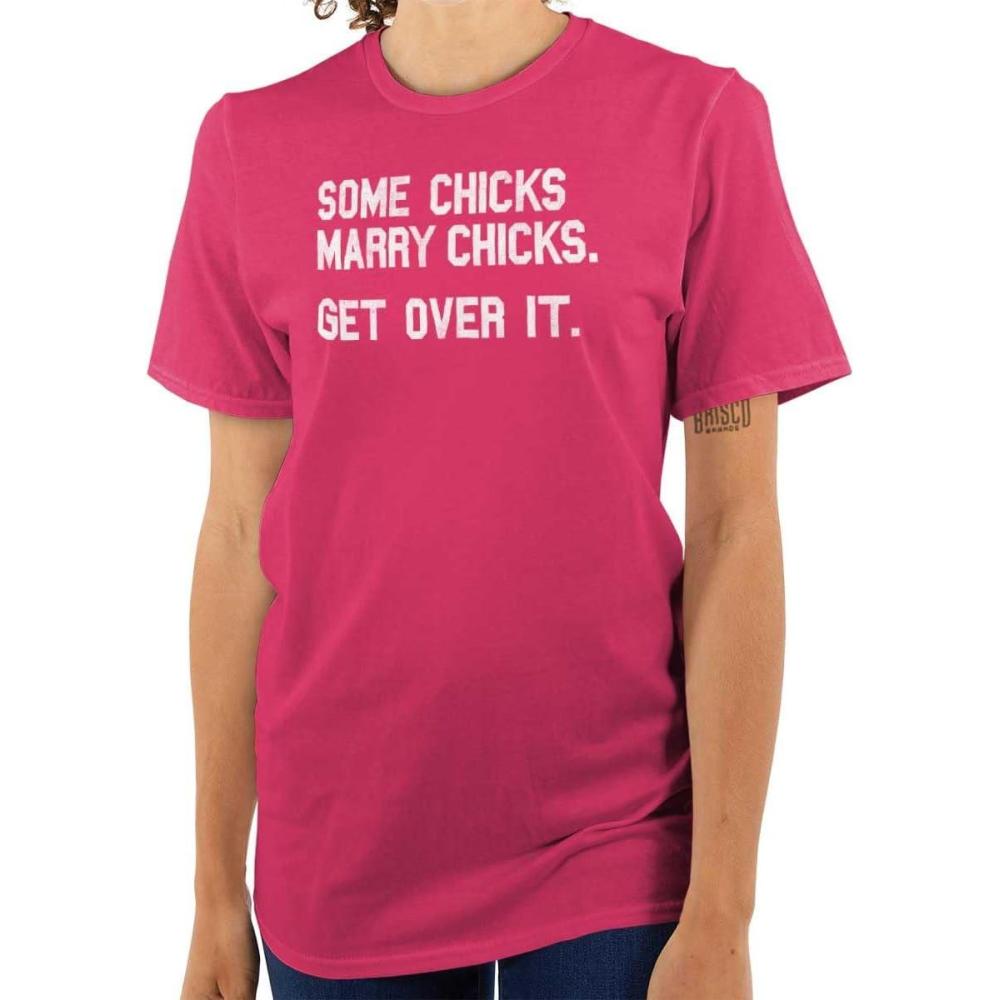 imageBrisco Brands Some Chicks Marry LGBTQ Lesbian Pride Womens Graphic T Shirt TeesHeliconia
