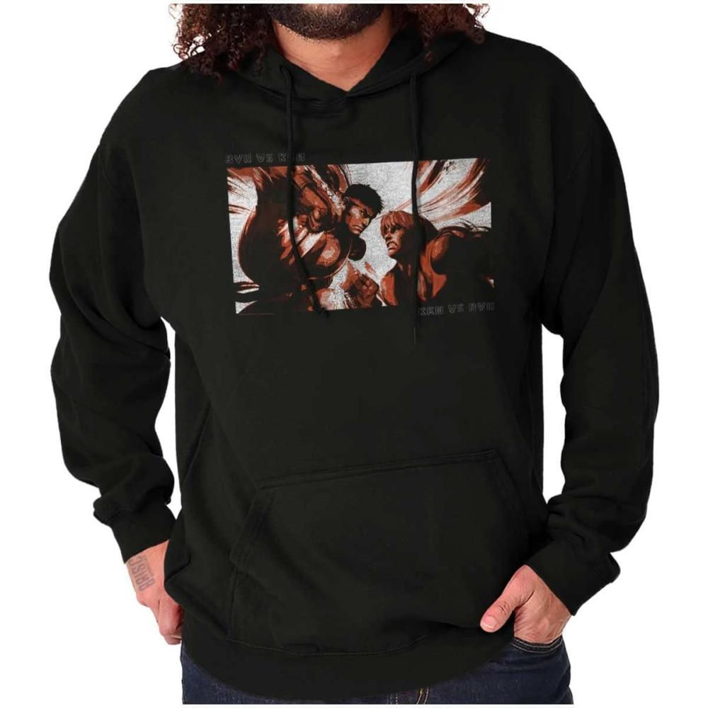 imageBrisco Brands Street Fighter Vintage Ryu Ken Gamer Hoodie Sweatshirt Women MenBlack