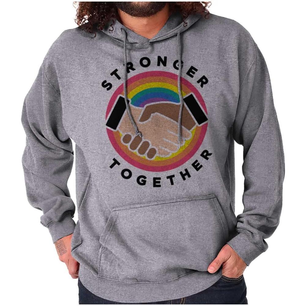 imageBrisco Brands Stronger Together Social Justice Hoodie Sweatshirt Women MenSport Grey