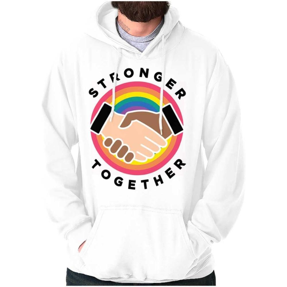 imageBrisco Brands Stronger Together Social Justice Hoodie Sweatshirt Women MenWhite