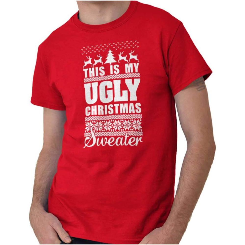 imageBrisco Brands This is My Ugly Christmas Sweater Graphic T Shirt Men or WomenRed