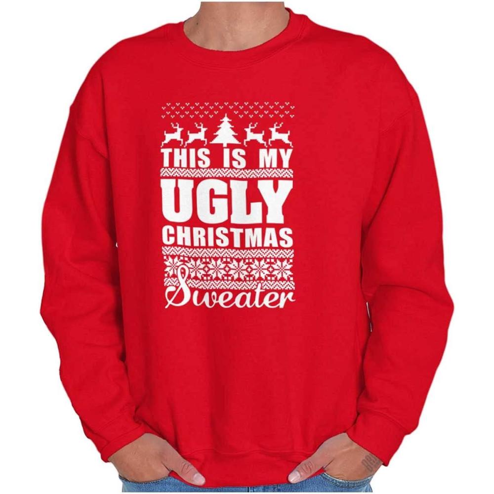 imageBrisco Brands This is My Ugly Christmas Sweater Sweatshirt for Men or WomenRed
