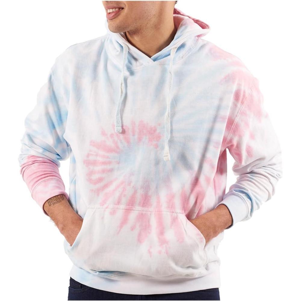 imageBrisco Brands Tie Dye Hoodie Colorful Spiral Fleece Drawstring Hooded Pullover Sweatshirt