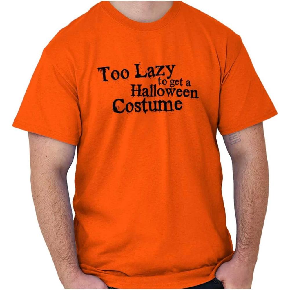 imageBrisco Brands Too Lazy Ironic Halloween Costume Graphic T Shirt Men or WomenOrange