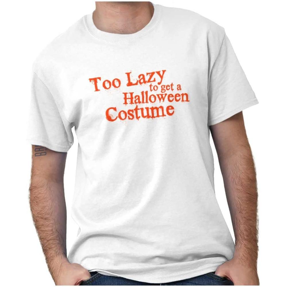 imageBrisco Brands Too Lazy Ironic Halloween Costume Graphic T Shirt Men or WomenWhite