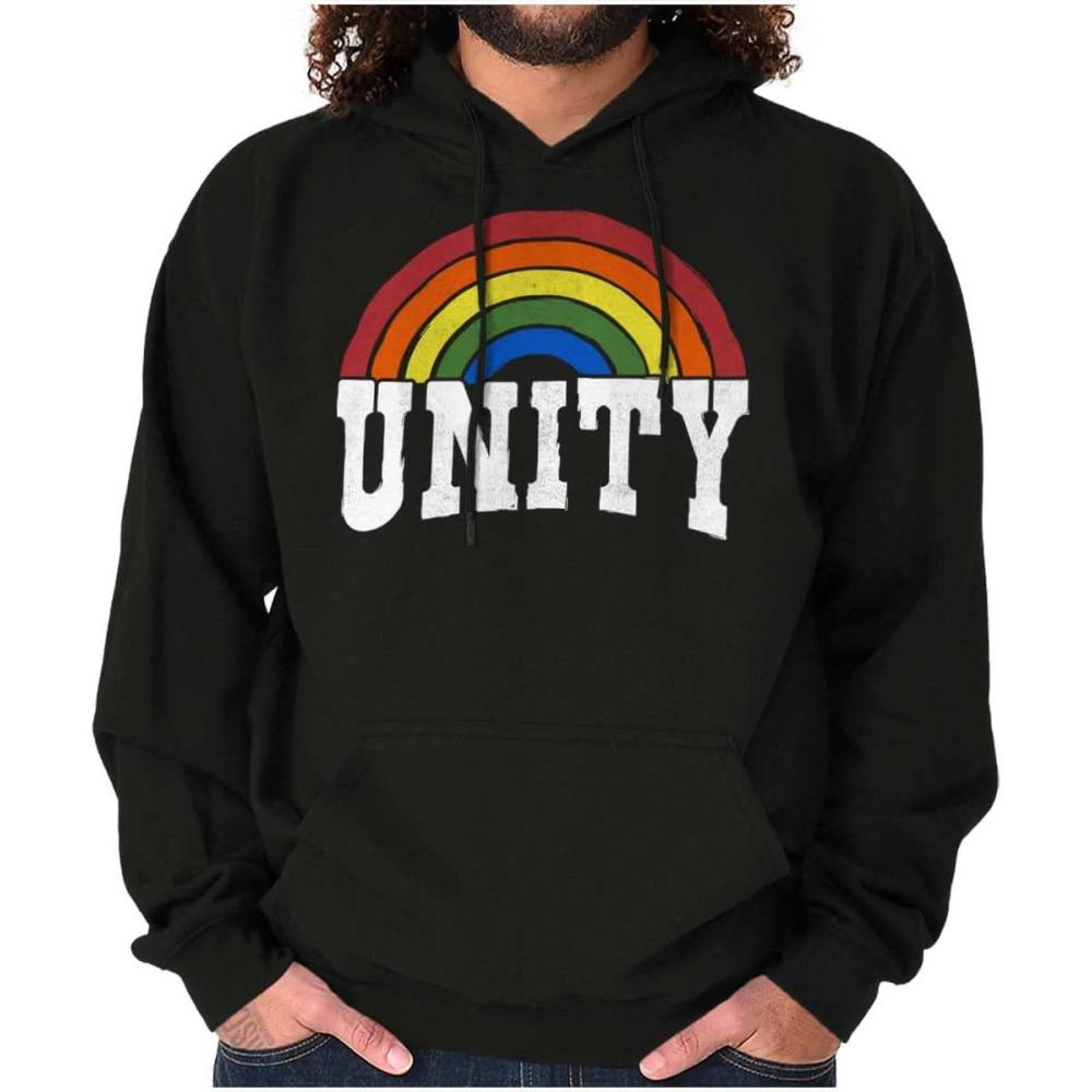 imageBrisco Brands Unity Rainbow Social Justice Equality Hoodie Sweatshirt Women MenBlack