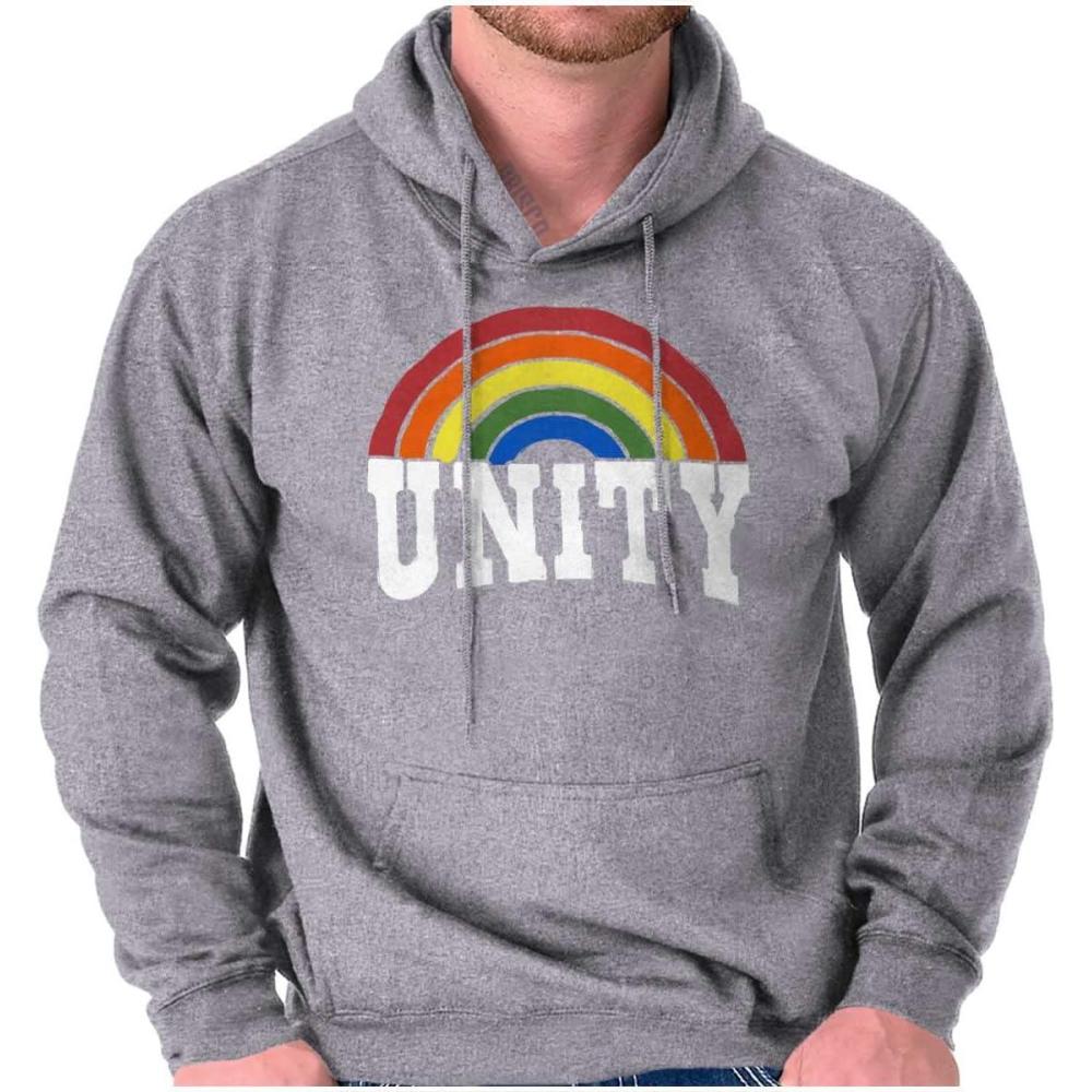imageBrisco Brands Unity Rainbow Social Justice Equality Hoodie Sweatshirt Women MenSport Grey