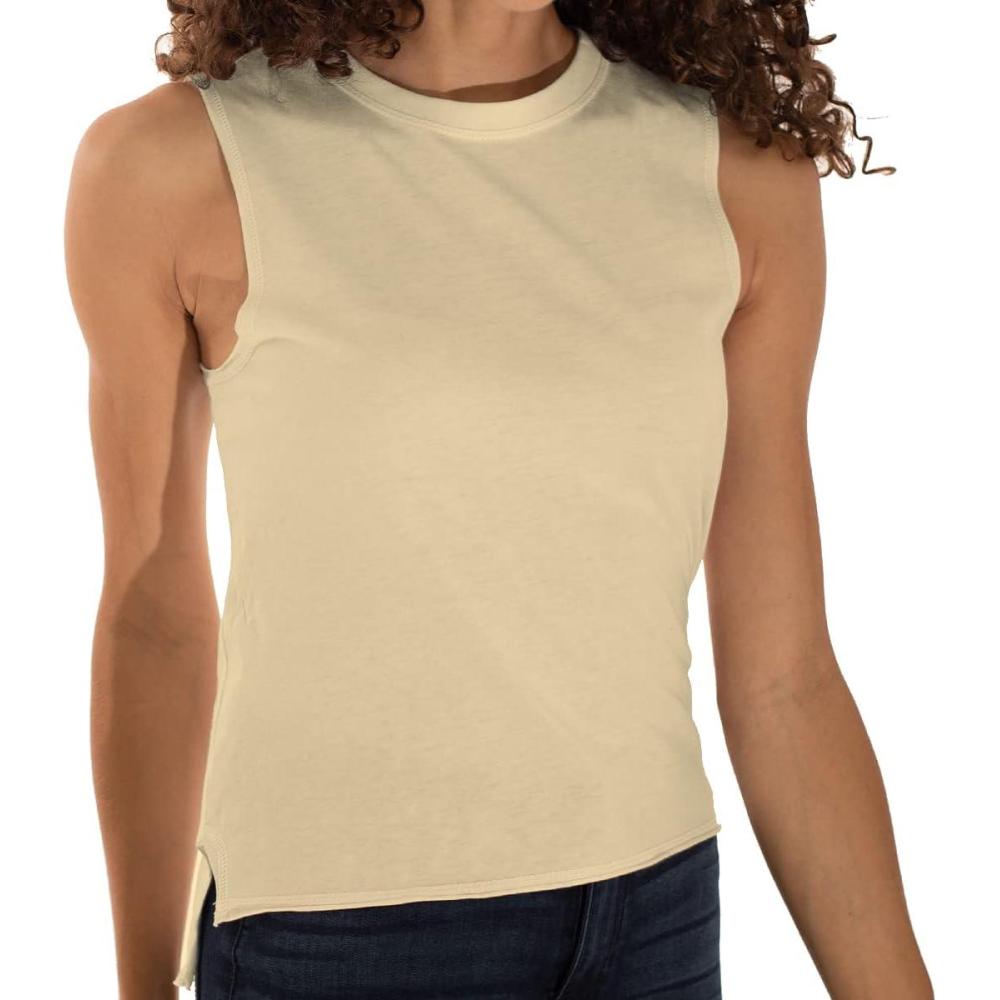 imageBrisco Brands Womens Sleeveless Muscle Tee Juniors Basic Crewneck Tank TopBanana