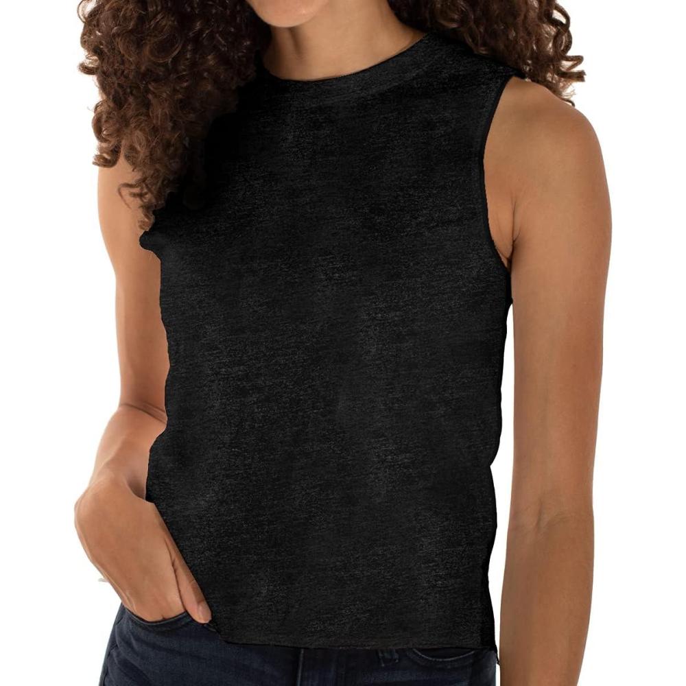 imageBrisco Brands Womens Sleeveless Muscle Tee Juniors Basic Crewneck Tank TopDark Heather