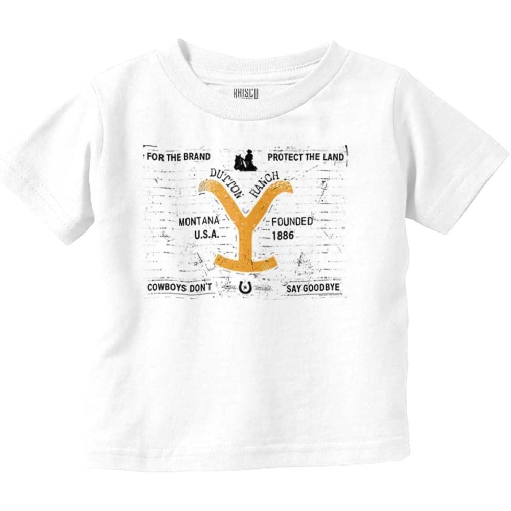 imageBrisco Brands Yellowstone for Brand Protect Land Toddler Boy Girl T ShirtWhite