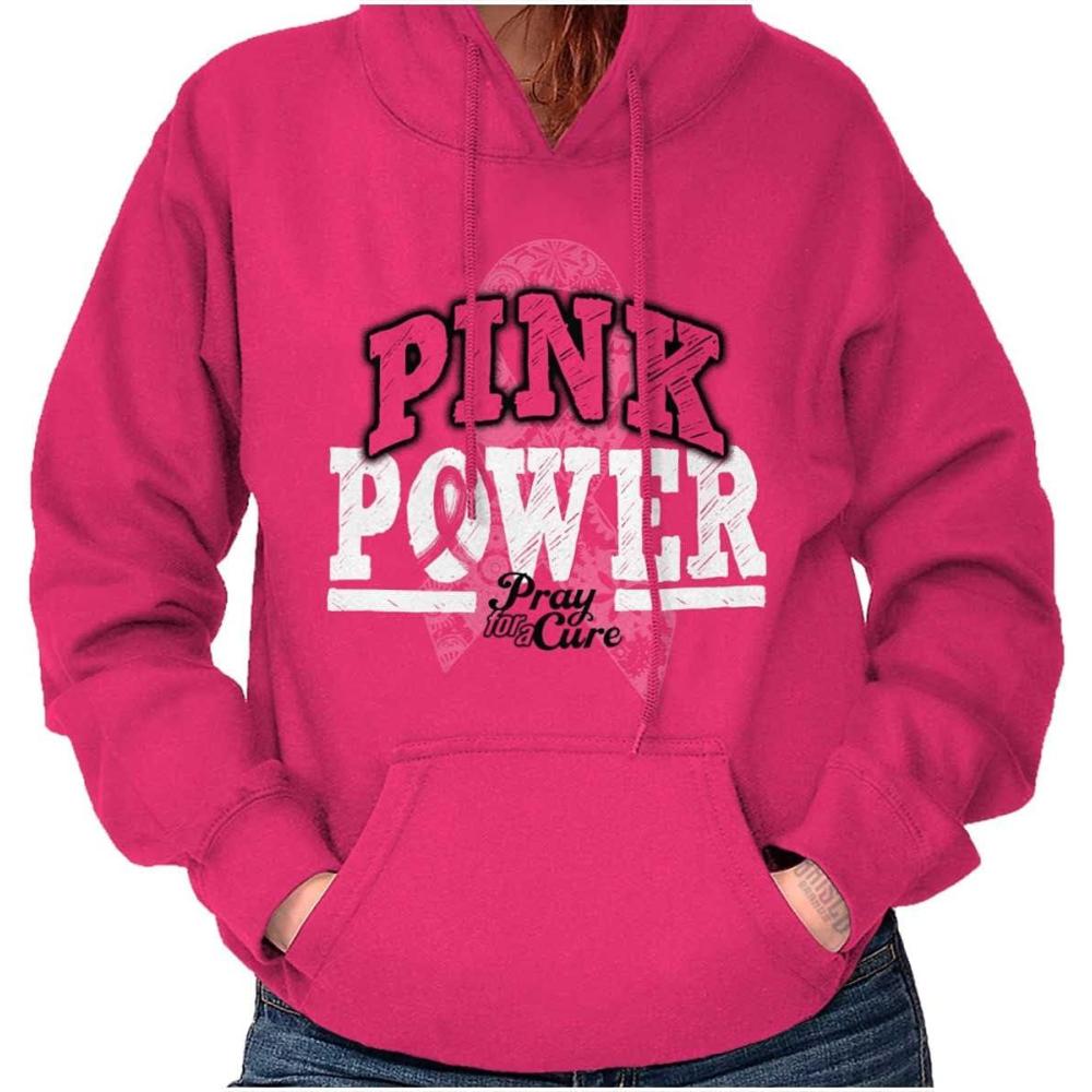 imageClassic Teaze Pink Power Breast Cancer Awareness Hoodie Sweatshirt WomenHeliconia