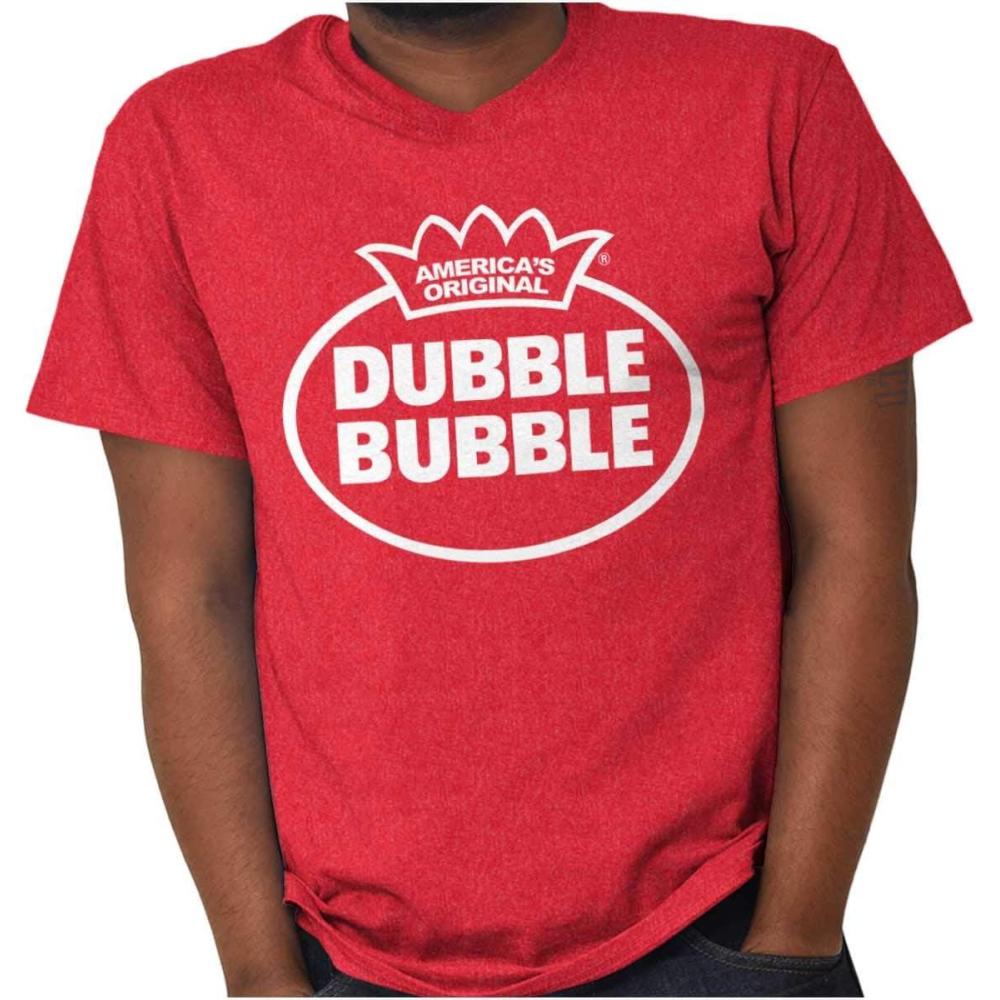 imageDistressed Dubble Bubble Retro Double Graphic T Shirt Men or WomenHeather Red