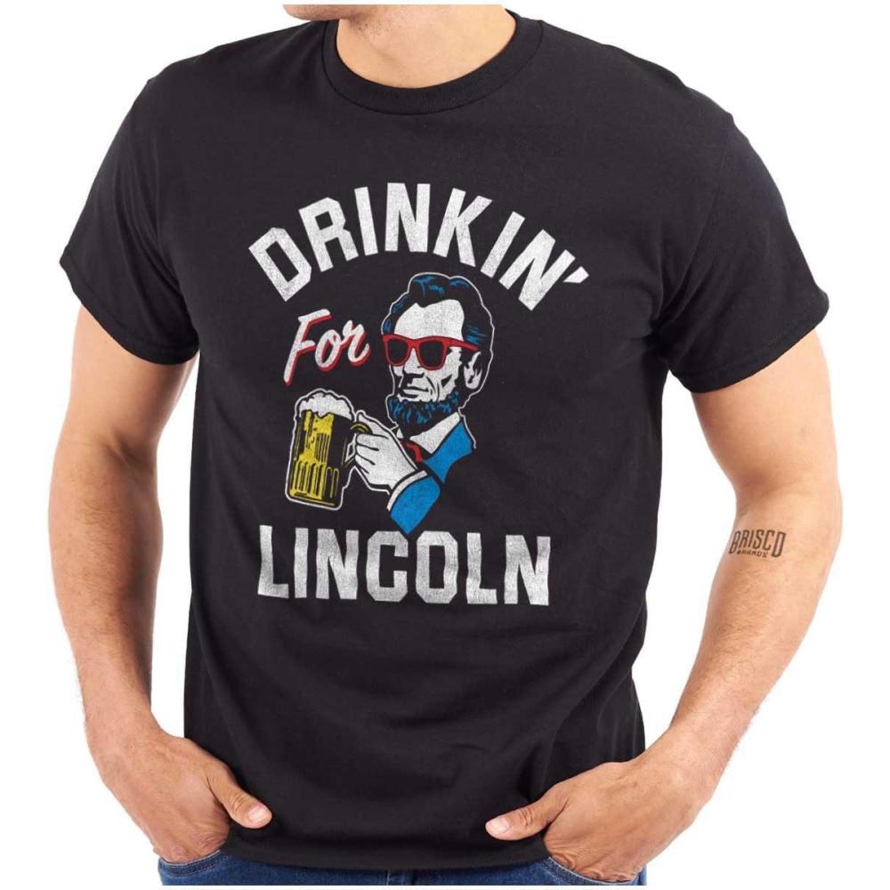 imageDrinkin Lincoln Funny Beer Drinking Graphic T Shirt Men or WomenBlack