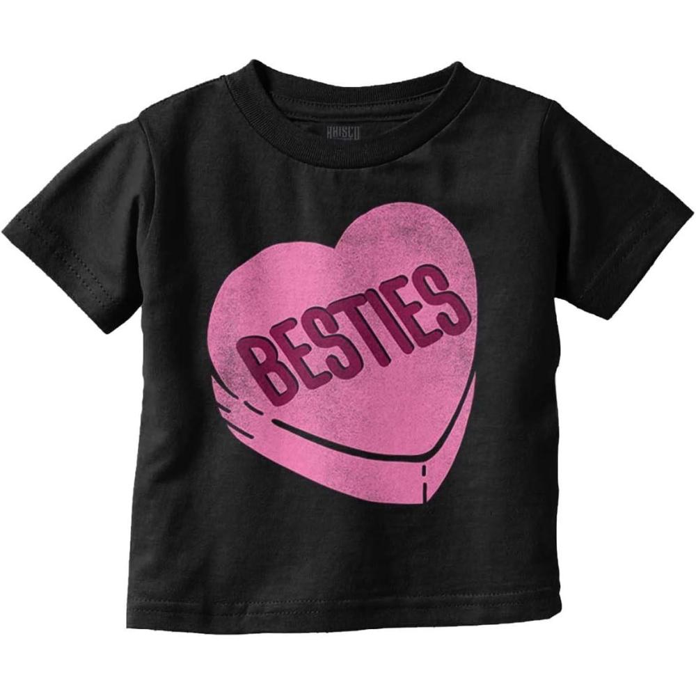 imageGalantines Besties Candy Heart Toddler Baby Girl T ShirtBlack