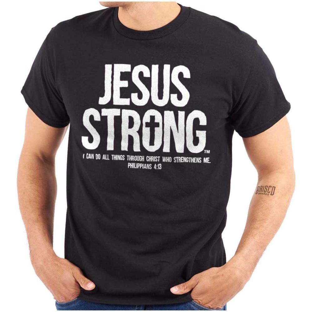 imageJesus Strong Philippians 413 Bible Graphic T Shirt Men or WomenBlack