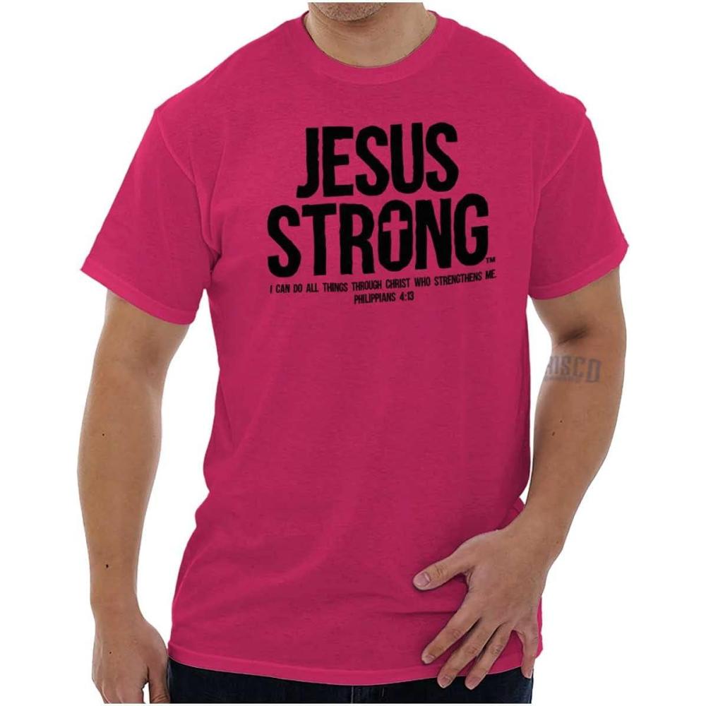 imageJesus Strong Philippians 413 Bible Graphic T Shirt Men or WomenHeliconia