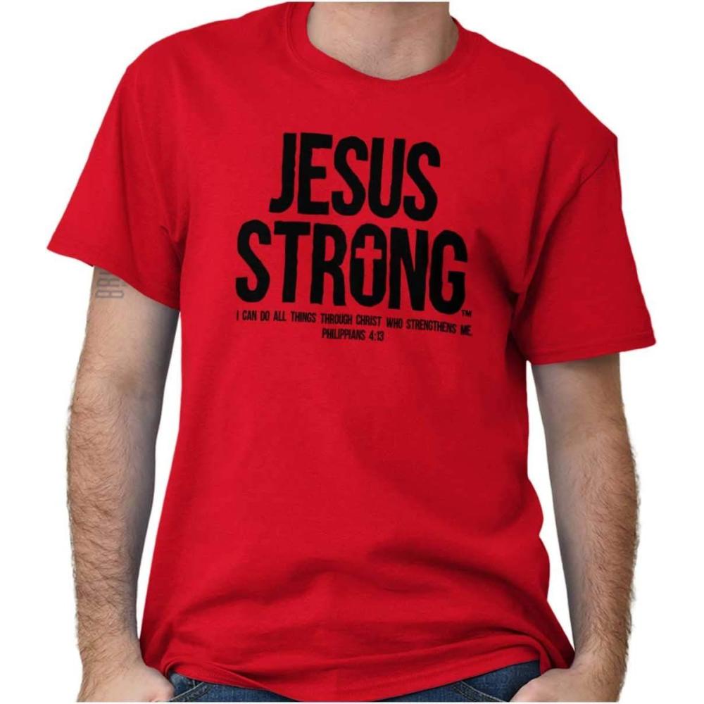 imageJesus Strong Philippians 413 Bible Graphic T Shirt Men or WomenRed