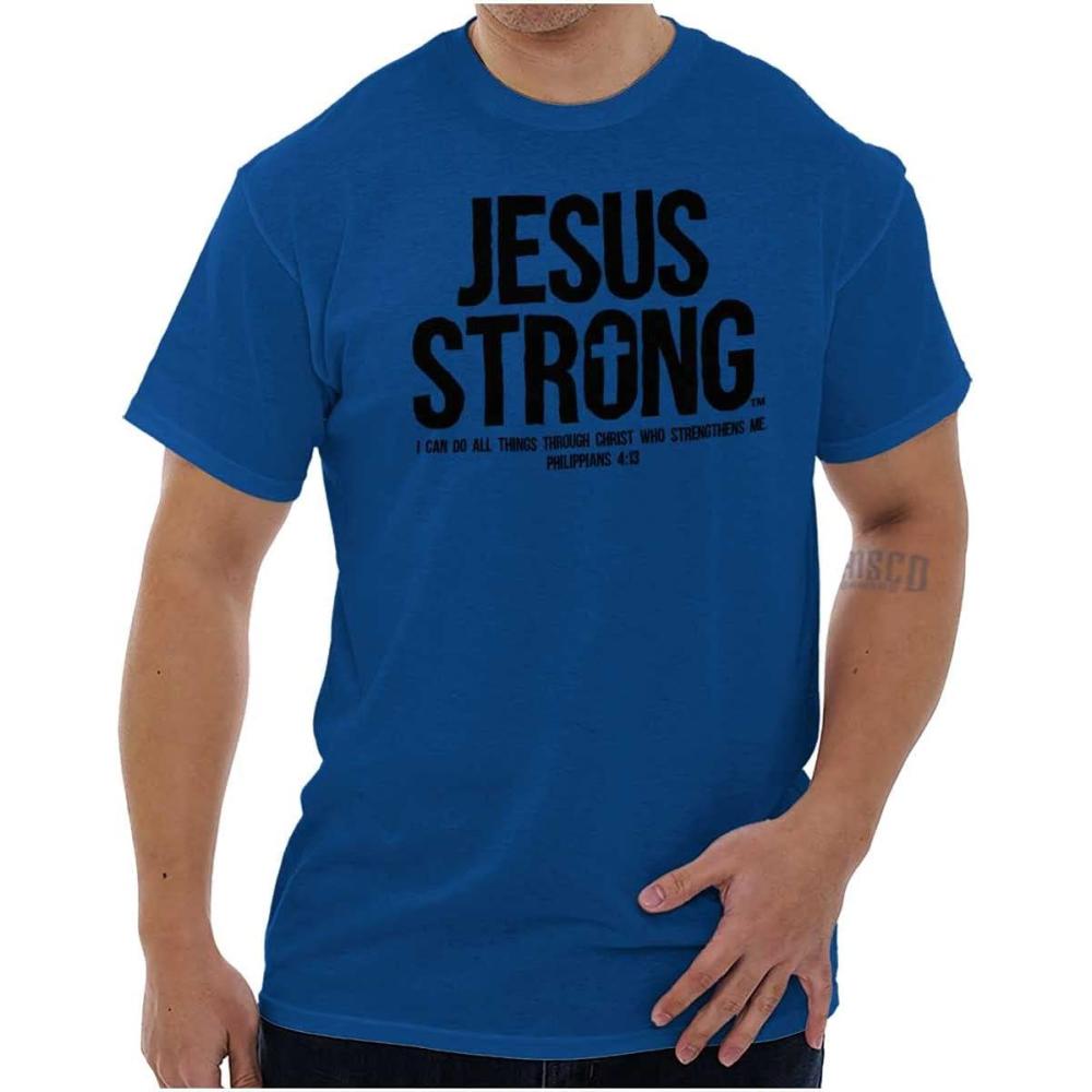 imageJesus Strong Philippians 413 Bible Graphic T Shirt Men or WomenRoyal