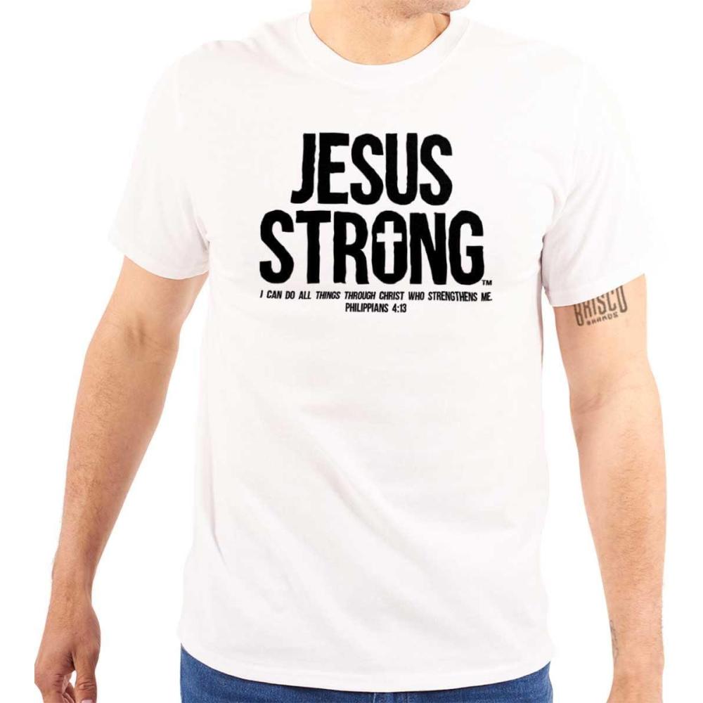 imageJesus Strong Philippians 413 Bible Graphic T Shirt Men or WomenWhite