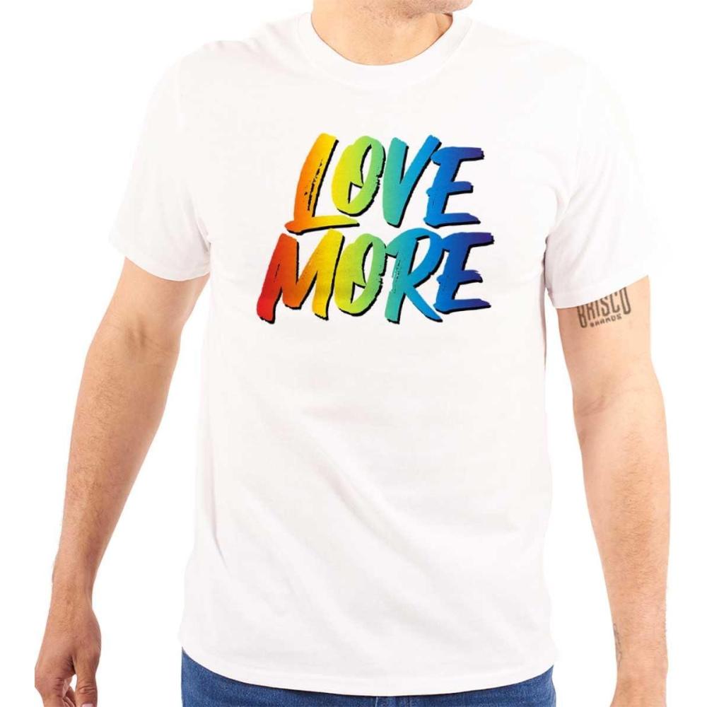 imageLove More LGBT Gay Pride Rainbow Graphic T Shirt Men or WomenWhite
