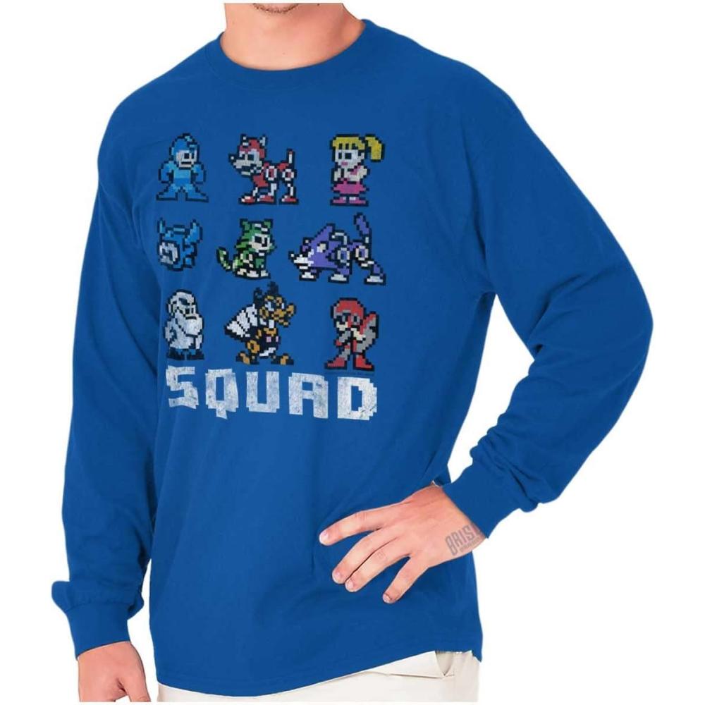 imageMega Man Squad Goals Game Characters Long Sleeve Tshirt Men WomenRoyal