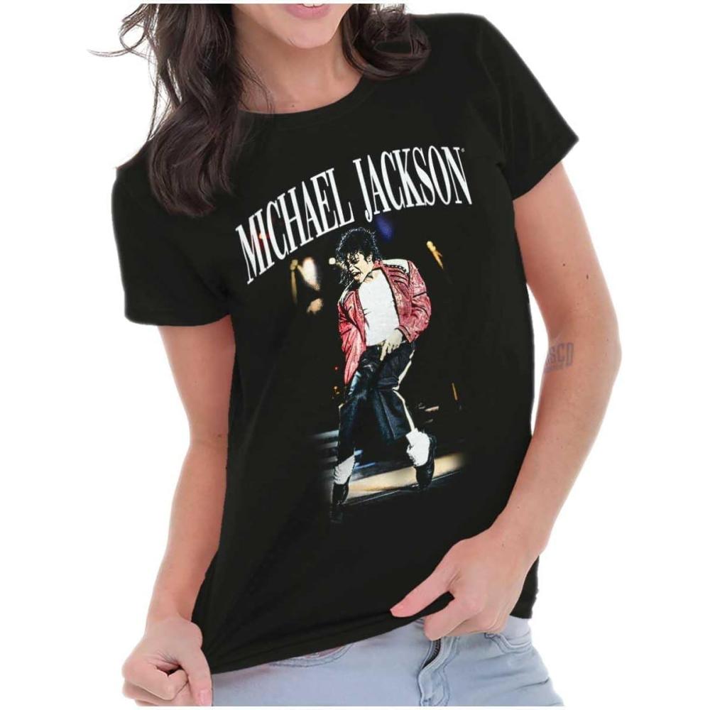 imageMichael Jackson Thriller Toe Stand Womens Slim Fit Graphic TeeBlack