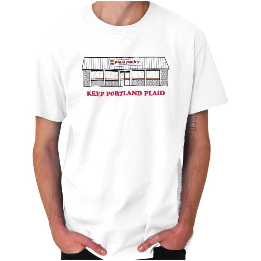 imagePlaid Pantry Keep Portland Plaid Graphic T Shirt Men or WomenWhite