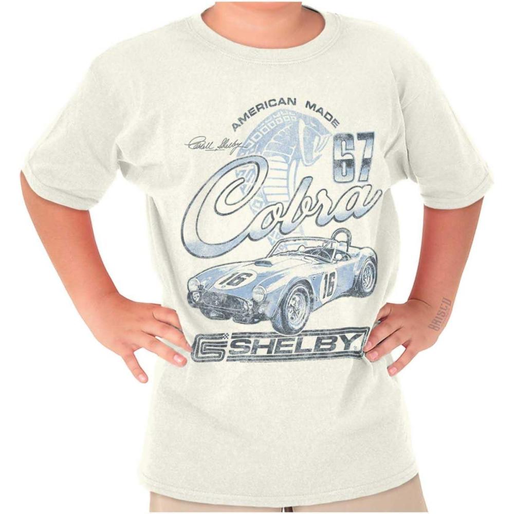 imageShelby American Made Cobra Racecar Crewneck T Shirts Boy GirlWhite