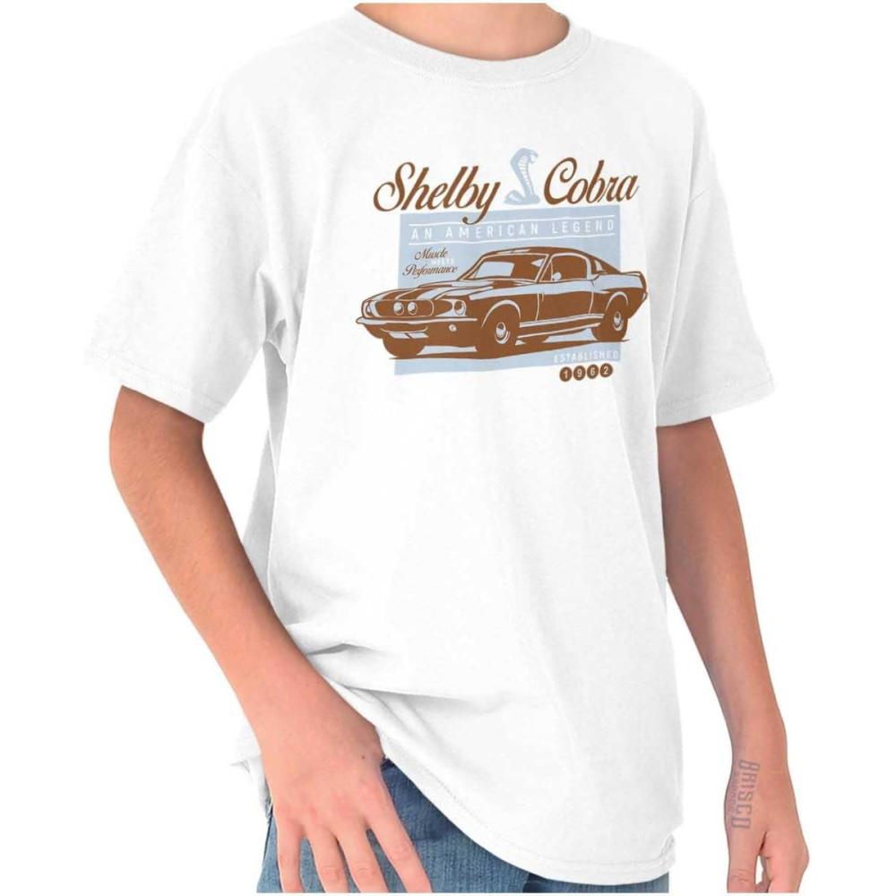 imageShelby Cobra American Legend Racecar Crewneck T Shirts Boy GirlWhite