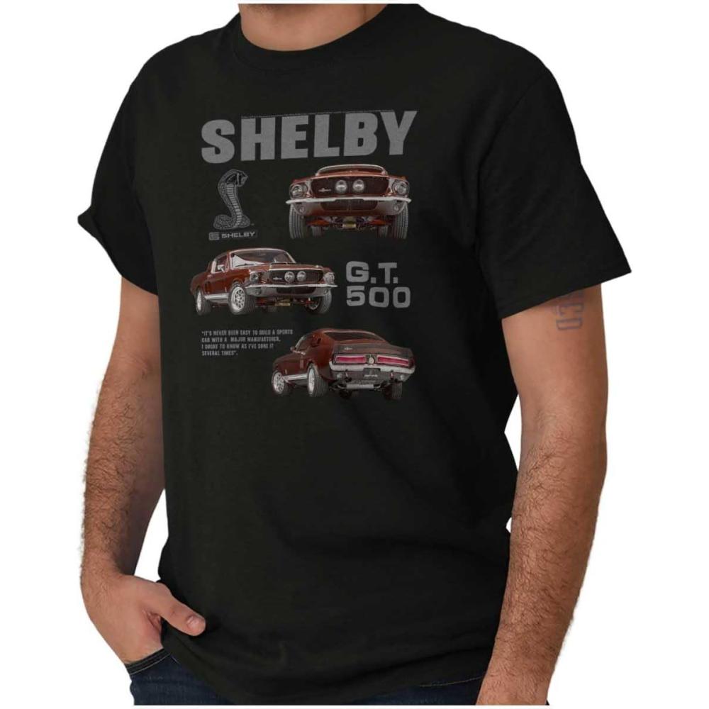 imageShelby Cobra GT500 TShirt Officially Licensed Classic Muscle Car Graphic Tee for MenBlack