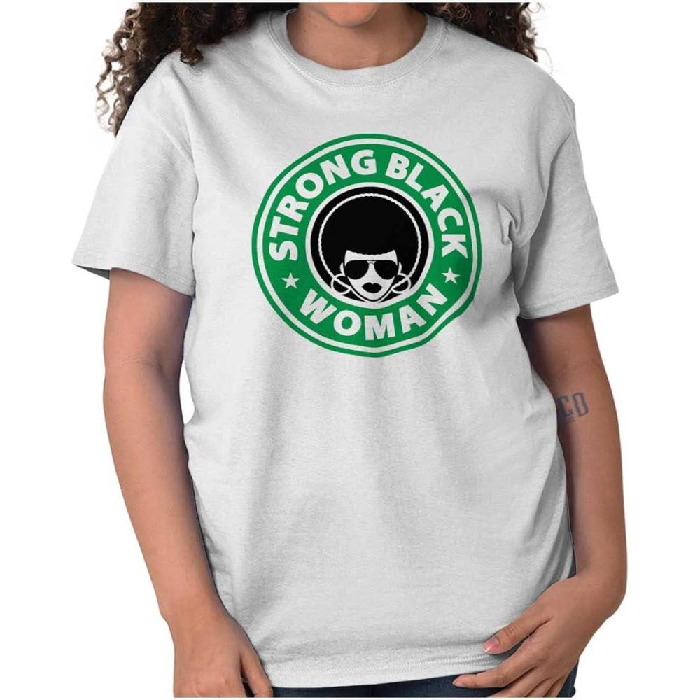 imageStrong Black Woman Melanin Queen Womens Graphic T Shirt TeesWhite