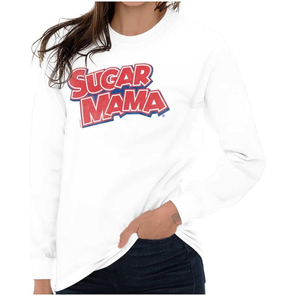 imageSugar Mama Chocolate Candy Logo Womens Long Sleeve T ShirtWhite