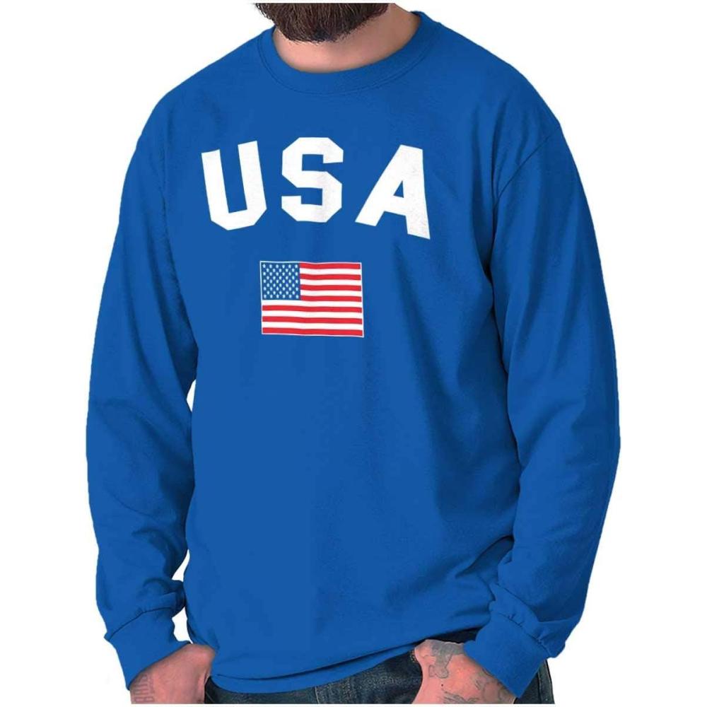 imageUSA Patriot 4th of July Memorial Day Long Sleeve Tshirt Men WomenRoyal