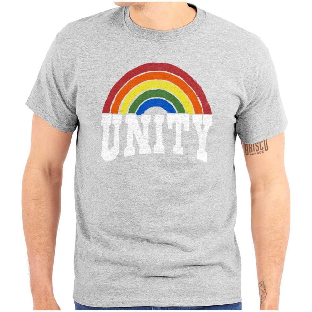 imageUnity Rainbow Social Justice Equality Graphic T Shirt Men or WomenSport Grey