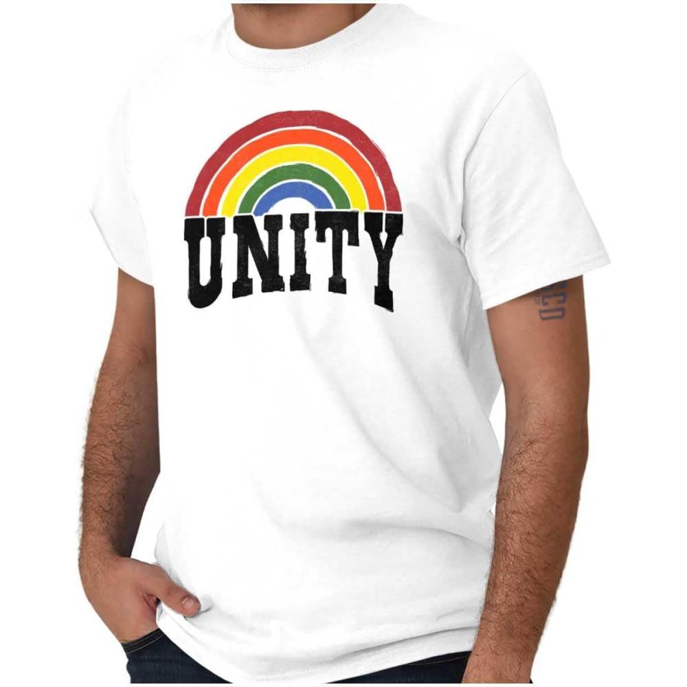 imageUnity Rainbow Social Justice Equality Graphic T Shirt Men or WomenWhite