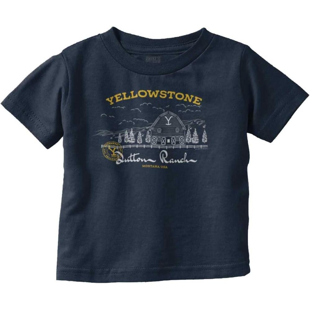 imageYellowstone Dutton Ranch Y Barn Toddler Boy Girl T ShirtNavy