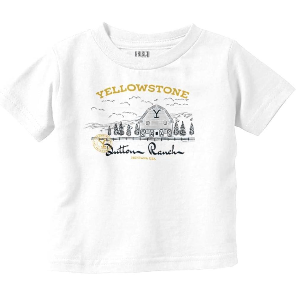 imageYellowstone Dutton Ranch Y Barn Toddler Boy Girl T ShirtWhite