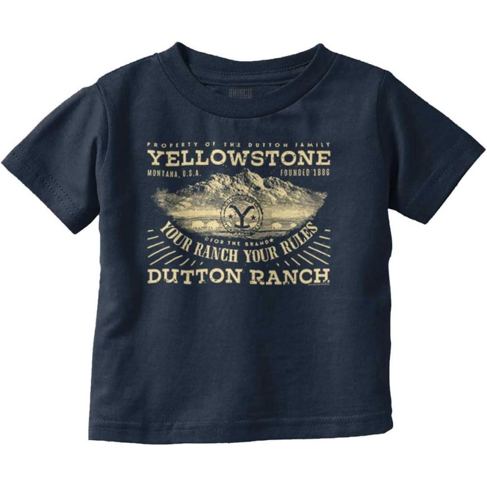 imageYellowstone Your Ranch Your Rules Toddler Boy Girl T ShirtNavy