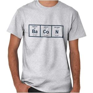 Ba Co N Bacon Food Science Nerd Geeky Graphic T Shirt Men or Women(Ash Grey)