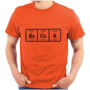 Ba Co N Bacon Food Science Nerd Geeky Graphic T Shirt Men or Women(Orange)