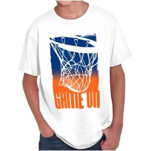 Basketball Hoop Athlete Game On Boys Kids T Shirt Tees Tops(White)