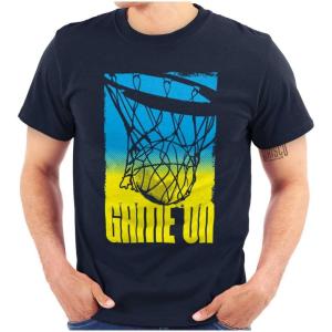 Basketball Hoop Athlete Game On Mens Graphic T Shirt Tees(Navy)