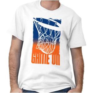 Basketball Hoop Athlete Game On Mens Graphic T Shirt Tees(White)