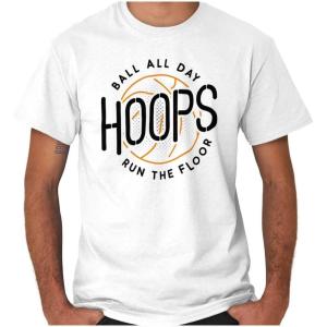 Basketball Hoops Jock Ball All Day Mens Graphic T Shirt Tees(White)