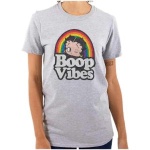 Betty Boop Cartoon Rainbow Quote Womens Graphic T Shirt Tees(Sport Grey)